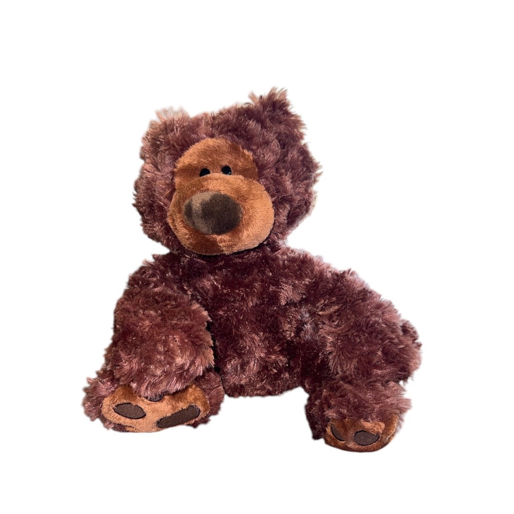 Gund Philbin Teddy Bear Chocolate Brown Shaggy Plush Stuffed Animal 320046‎